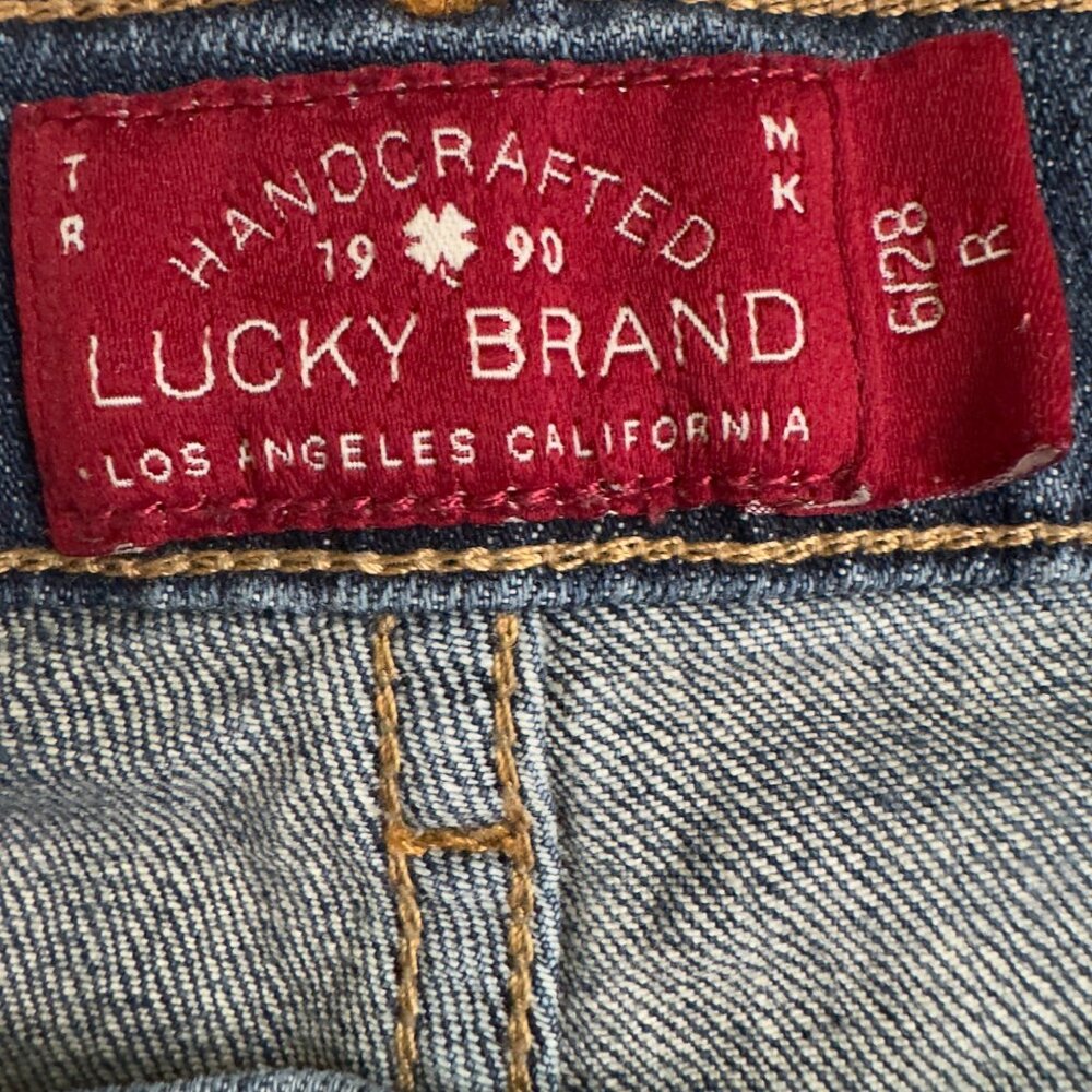 Lucky Brand Womens Handcrafted Medium Wash Straight Leg Jeans Size 6/28R premium - Picture 3 of 15